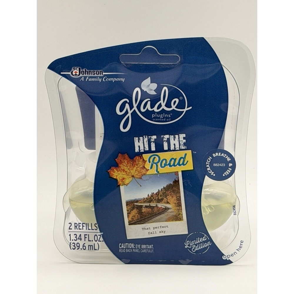 Discontinued 2 REFILLS Glade Plugins HIT THE ROAD Scented Oil Refills (2 PACK)